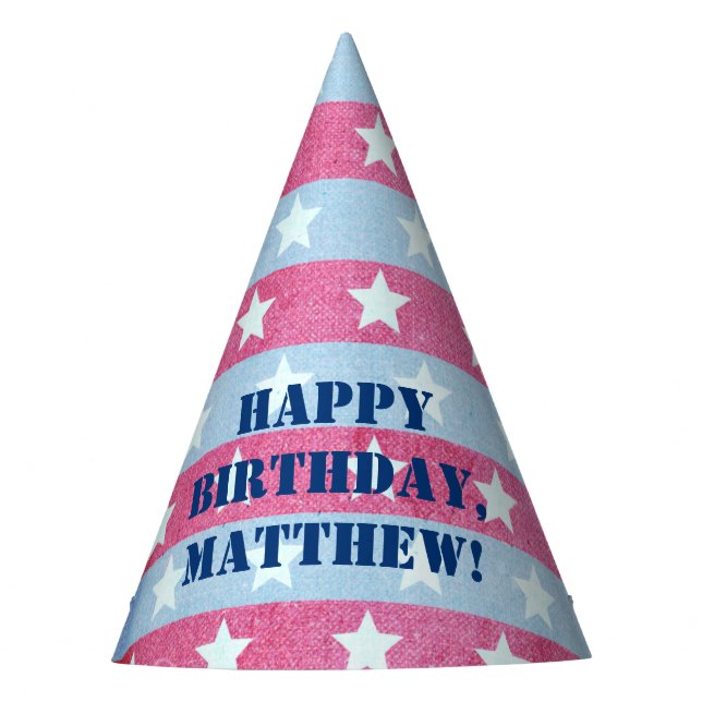 Chapéu De Festa Bandeiras americanas desbotadas e bandeiras patrió (Frente)