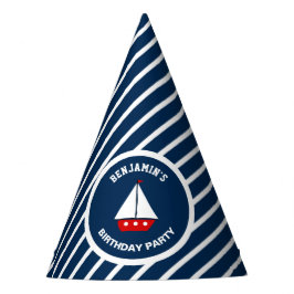 Chapéu De Festa Barco à Vela Vermelho Aniversário Náutico