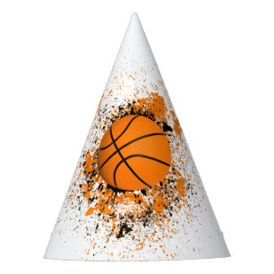 Chapéu De Festa Basquete Grunge Laranja Preto Salpico Festa