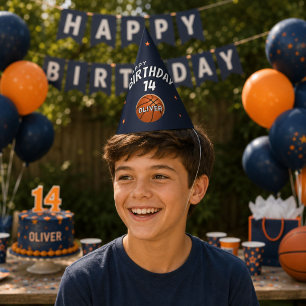 Chapéu De Festa Basquetebol Bola Esportes Feliz Aniversário 