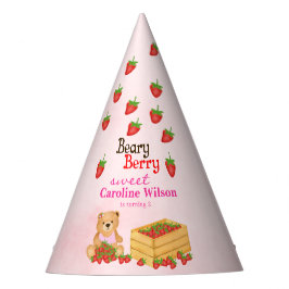 Chapéu De Festa Beary Berry Sweet Pink Bear Strawberry Aniversário