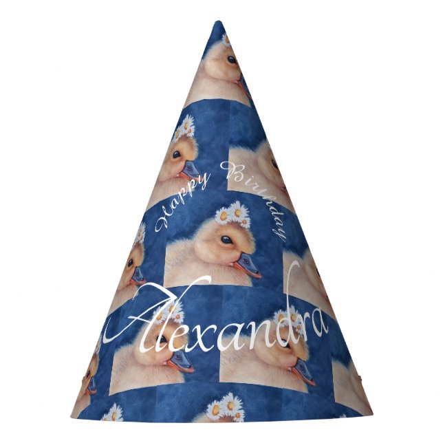 Chapéu De Festa Bebê Duckling Feliz Aniversário (Frente)