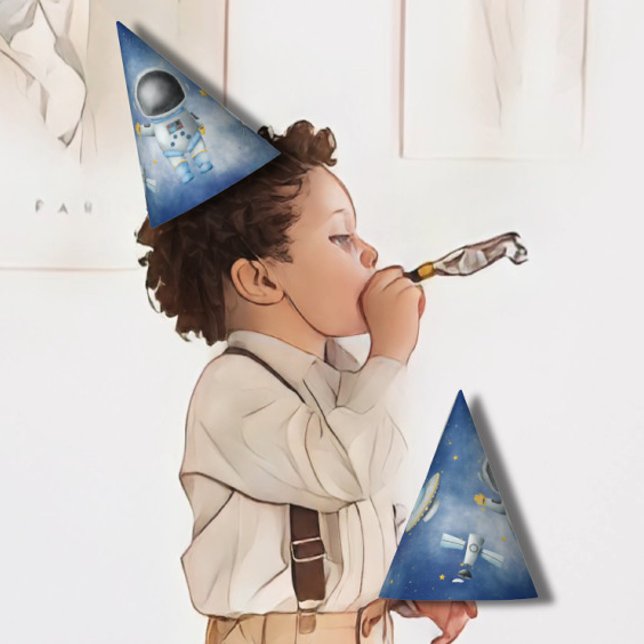 Chapéu De Festa Bebê espacial Astronauta Boy foguete contra a estr (Criador carregado)