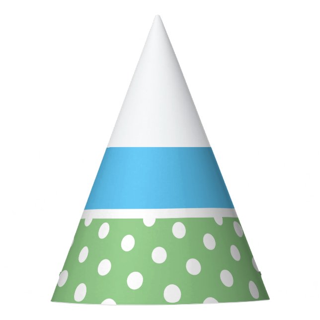 Chapéu De Festa Belo Céu Azul Dotado Cinza Verde Leve (Frente)