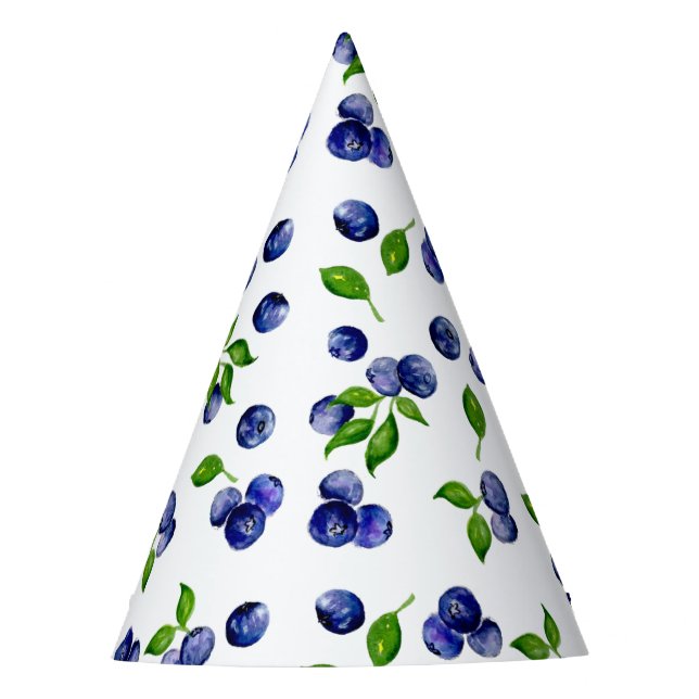 Chapéu De Festa Berry Sweet Birthday Blueberry Watercolor Cute (Frente)