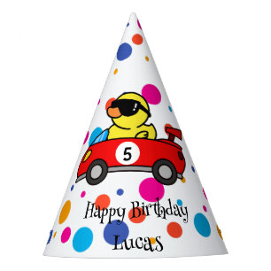 Chapéu De Festa Birthday Dinosaur Race car Garoto de Corrida Verme