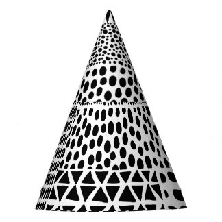 Chapéu De Festa Black White Doodle: Etnia sem costura