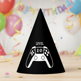 Chapéu De Festa Black White Gaming Boy Birthday