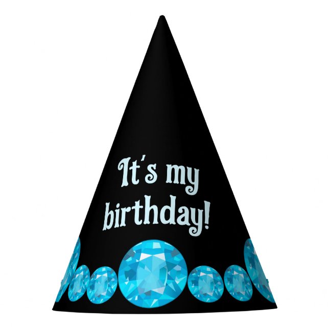 Chapéu De Festa Blue Gems Party Hat (Frente)