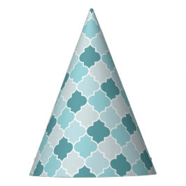 Chapéu De Festa Blue Marroquino Trellis, Laticework, Quatrefoil