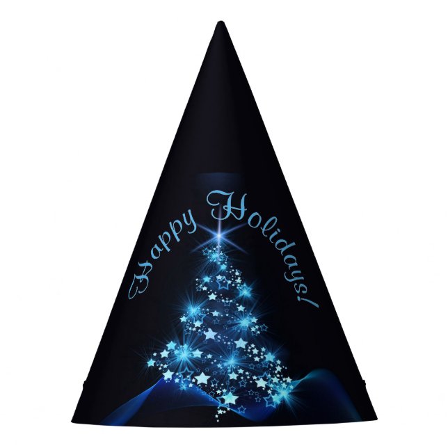 Chapéu De Festa Blue Shine of Stars no Natal Dark (Frente)