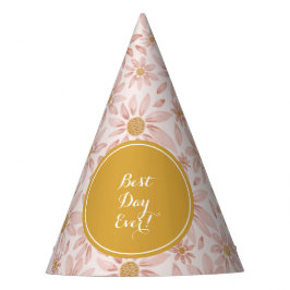 Chapéu De Festa Boho Pink Daisy Birthday Wildflower