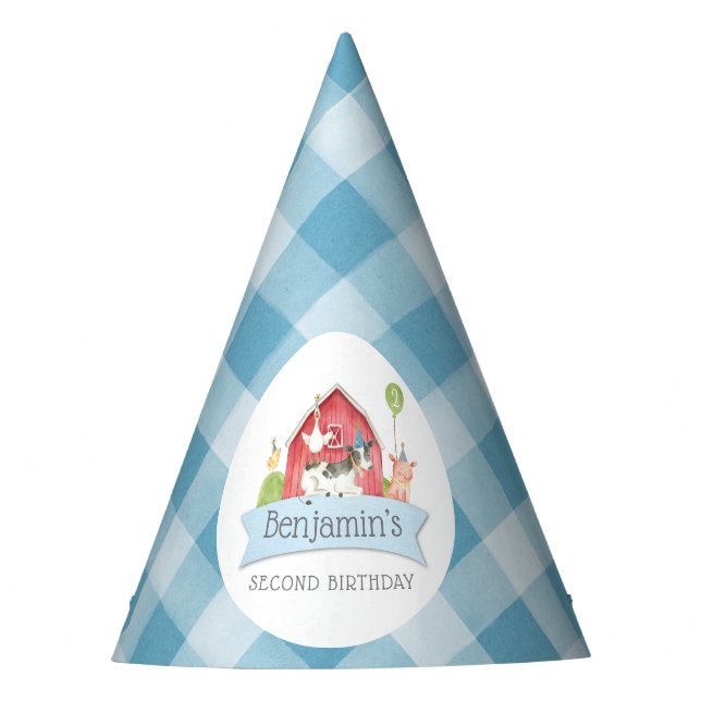 Chapéu De Festa Bois FAZENDA Barn Birthday (Frente)