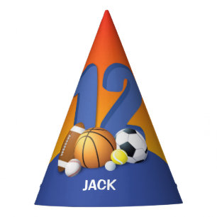 Chapéu De Festa Bolas de Esportes de Aniversário para 12