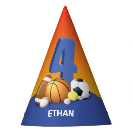 Chapéu De Festa Bolas de Esportes de Quarto Aniversário