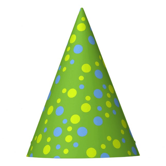 Chapéu De Festa Bolhas Azuis Amarelas Felizes (Frente)