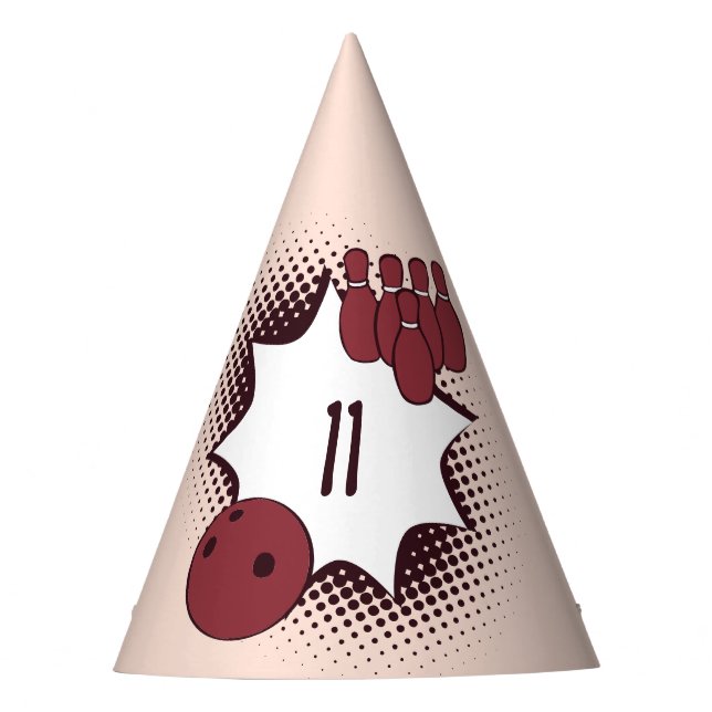 Chapéu De Festa Boliche de aniversário Red Happy (Frente)