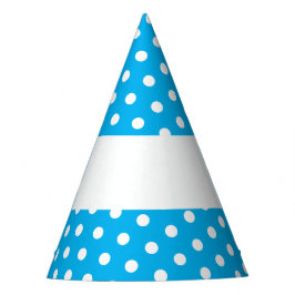Chapéu De Festa Bolinhas Brancas Difundidas Céu Azul Fundo Azul