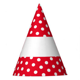 Chapéu De Festa Bolinhas brancas e festivas com fundo vermelho