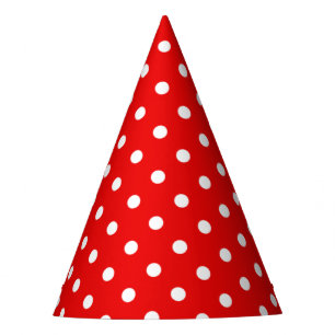 Chapéu De Festa Bolinhas brancas em vermelho