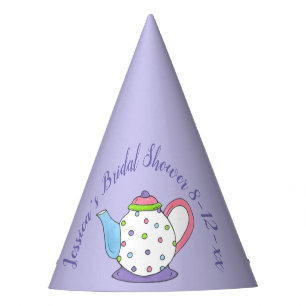 Chapéu De Festa Bolinhas Bule de chá à tarde Chá de fraldas de noi