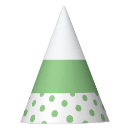Chapéu De Festa Bolinhas Verdes Com Leve Branca Com Lado Verde