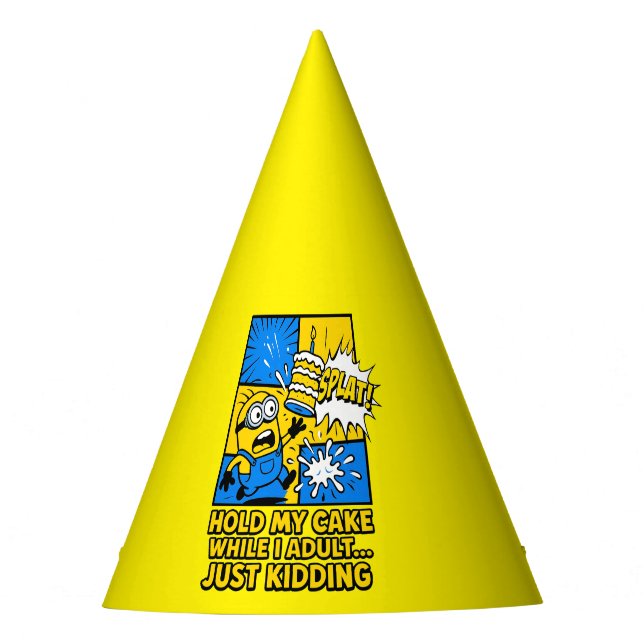 Chapéu De Festa Bolo Splat-Minion Engraçado de Aniversário Humoros (Frente)