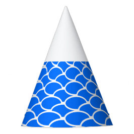 Chapéu De Festa Boné Branco de Ondas Azuis Brilhantes Sobrepostas