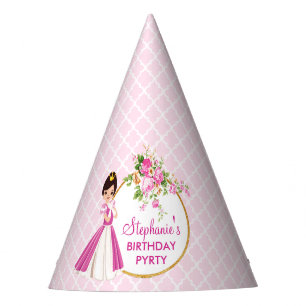 Chapéu De Festa Bonito Brunette Princess Festa de aniversário Hat