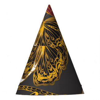 Chapéu De Festa Borboletas e flores: padrão de Primavera Boho