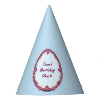 Chapéu De Festa Borda Chique Roxo/Rosa e Creme Personalizar