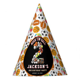 Chapéu De Festa Born 2 Ball Sport Themed Boy 2nd Birthday Party