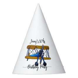 Chapéu De Festa Boys birthday party with blue and yellow biplane