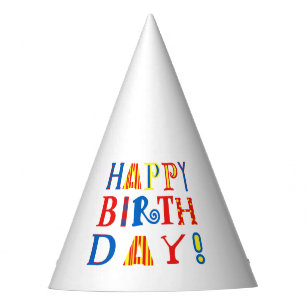 Chapéu De Festa Bright funky Happy Birthday