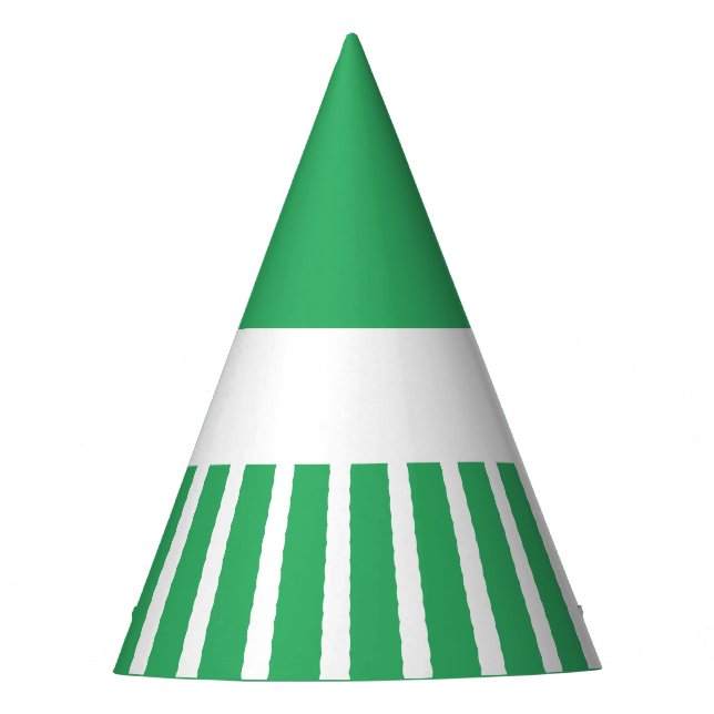 Chapéu De Festa Bright Green Matching Carnival Strips Em Branco (Frente)