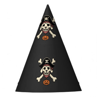 Chapéu De Festa Cachorro Pirata Vintage Halloween Crânio Ossos Cru