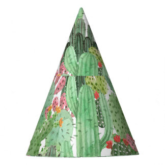 Chapéu De Festa Cacto Pintado à Mão: Verde Deserto