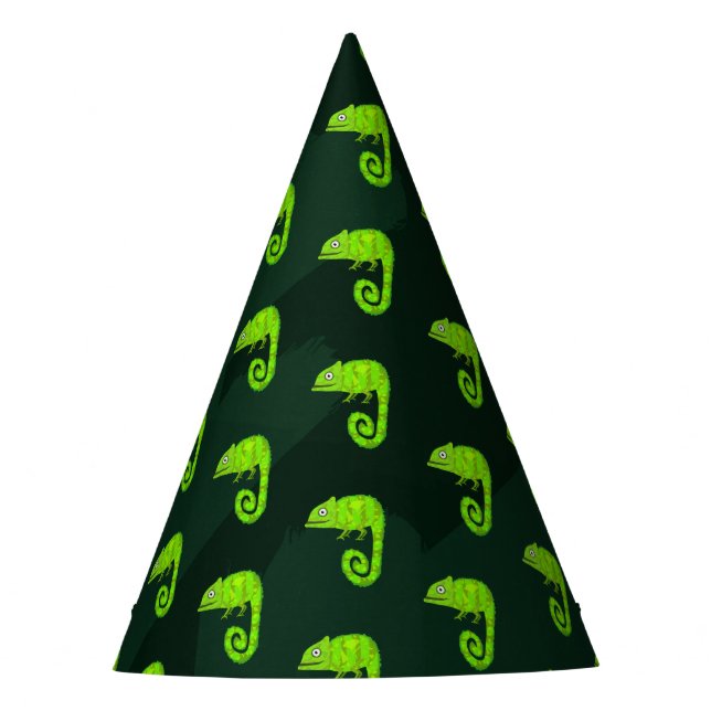 Chapéu De Festa Camaleão bonito verde (Frente)