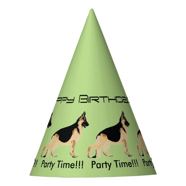 Chapéu De Festa Cão de german shepherd - aniversário (Frente)