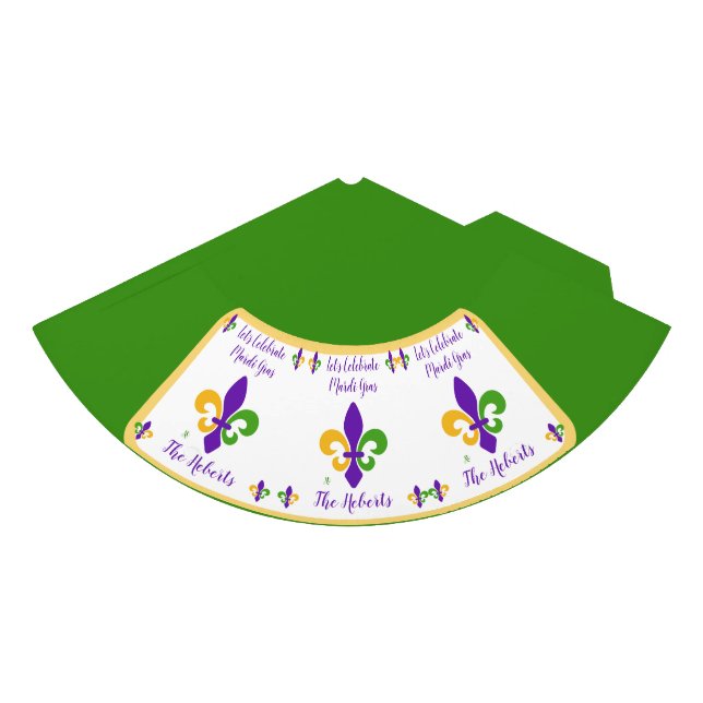 Chapéu De Festa Carnaval Nome Verde Dourado Roxo Fleur de Lis (Frente)
