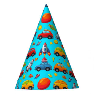 Chapéu De Festa Carros, Foguetes e Estrelas