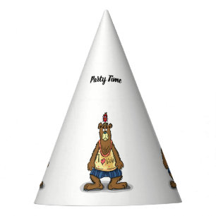 Chapéu De Festa Cartum urso Brown de pé nas costas
