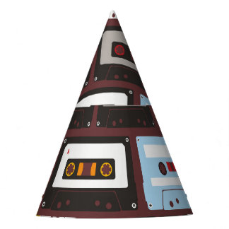 Chapéu De Festa Cassetes de áudio Vintage, tela de fundo contínua.