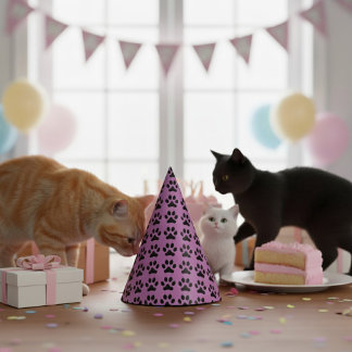 Chapéu De Festa Cat Footprint Party Hat