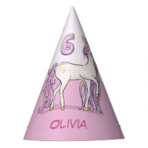 Cavalo Rosa De Aniversário Com 6 De Nome Personali