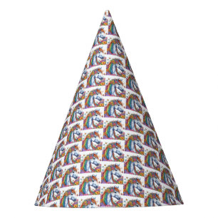 Chapéu De Festa Cavalo Whimsso Rainbow Floral Equestre Aniversário