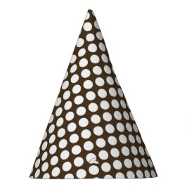 Chapéu De Festa Chic Brown Party Hat com Pontos Brancos Brilhantes