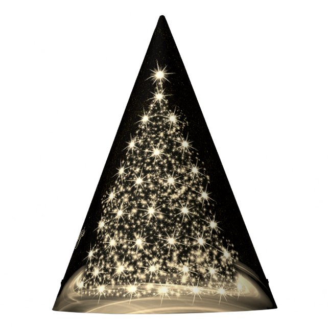 Chapéu De Festa Christmas Party Golden Shiny Tree Winter Black (Frente)