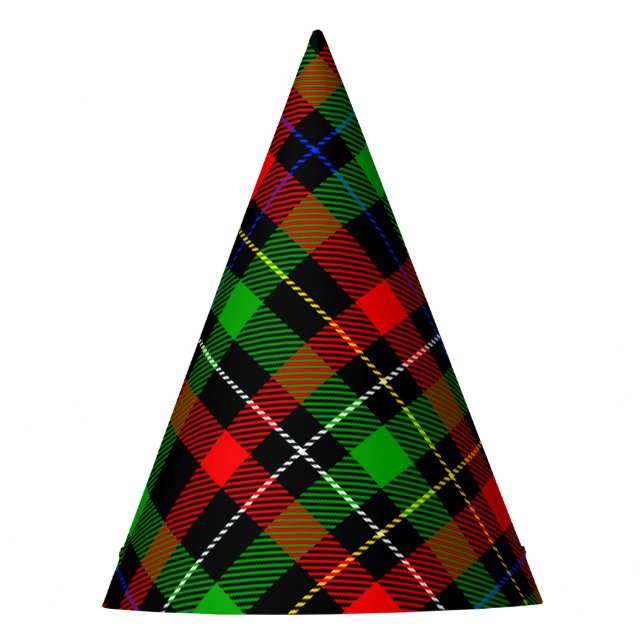 Chapéu De Festa Christmas Red Green White Flannel Plaid Design  (Frente)