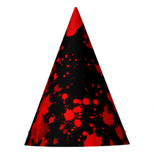 Chapéu De Festa Cintura Vermelha Negra Colorida Splash Artístico